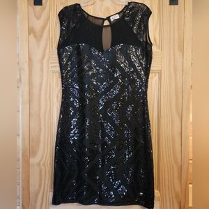 Black Sequin Formal Short Dress